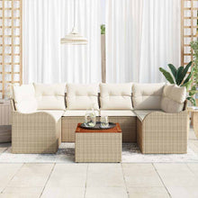 Tuin Sofa Set 7 pcs Beige en wit