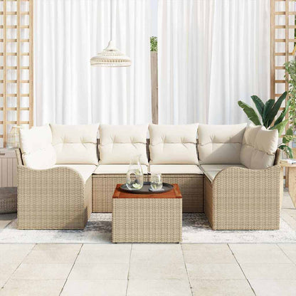 Tuin Sofa Set 7 pcs Beige en wit