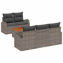 Tuinbankenset met opslag 6 pcs Grijs poly rattan