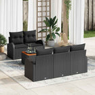 Garden lounge set with storage 6 pcs Black poly rattan