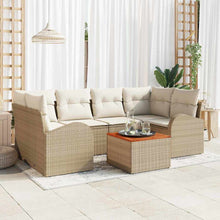 Tuin Sofa Set 7 pcs Beige en wit