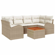 Tuin Sofa Set 7 pcs Beige en wit