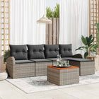 Garden Sofa Set with Storage 6 pcs Grey poly rattan