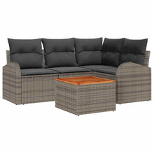 Tuinbankenset met opslag 5 pcs Grijs poly rattan
