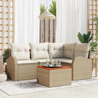 Tuinbankenset modulair poly rattan beige crème