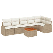 Tuinbankenset 7 st Beige en Crème poly rattan