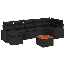 Tuinbankenset met opslag 8 pcs Zwart poly rattan