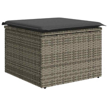 Tuinbankenset met opslag 9 pcs Grijs poly rattan