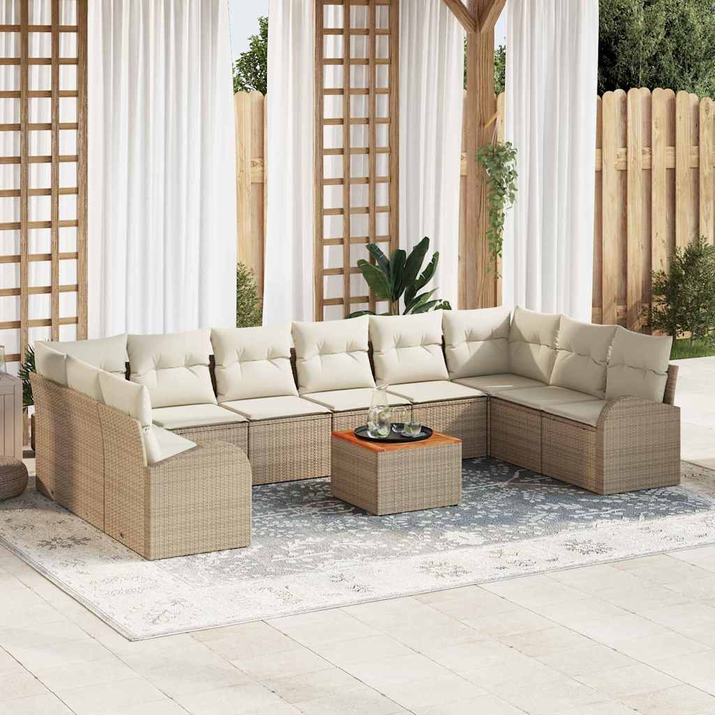 Tuin Sofa Set 11 pcs Beige en wit
