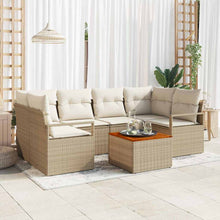 Tuin Sofa Set 7 pcs Beige en wit