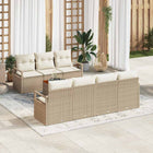 Tuinbankenset poly rattan 8-delig beige crème