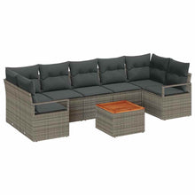 Tuinbankenset met opslag 8 pcs Grijs poly rattan