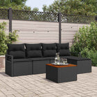Tuinbankenset poly rattan 6-delig zwart