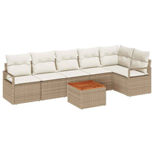 Tuinbankenset 7 st Beige en Crème poly rattan