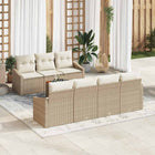 Tuinbankenset poly rattan beige crème met opslag