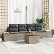 Tuinset poly rattan grijs 5-delig met opbergruimte
