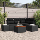 Garden Lounge Set with Storage 5 pcs Black poly rattan