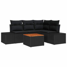 Tuinbankenset met opslag 5 pcs Zwart poly rattan