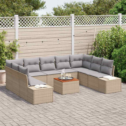 Tuin Sofa Set 10 pcs beige en lichtgrijs