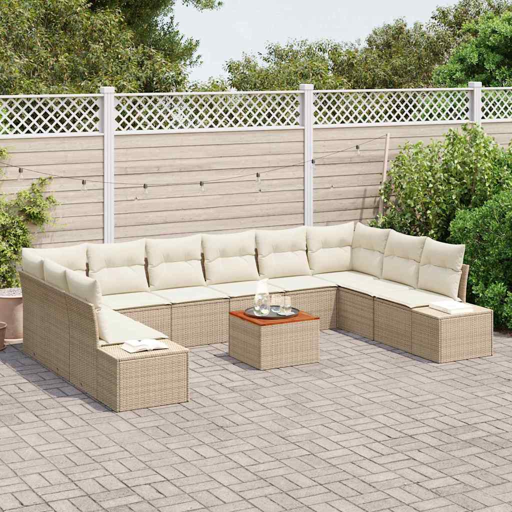 Tuin Sofa Set 11 pcs Beige en wit