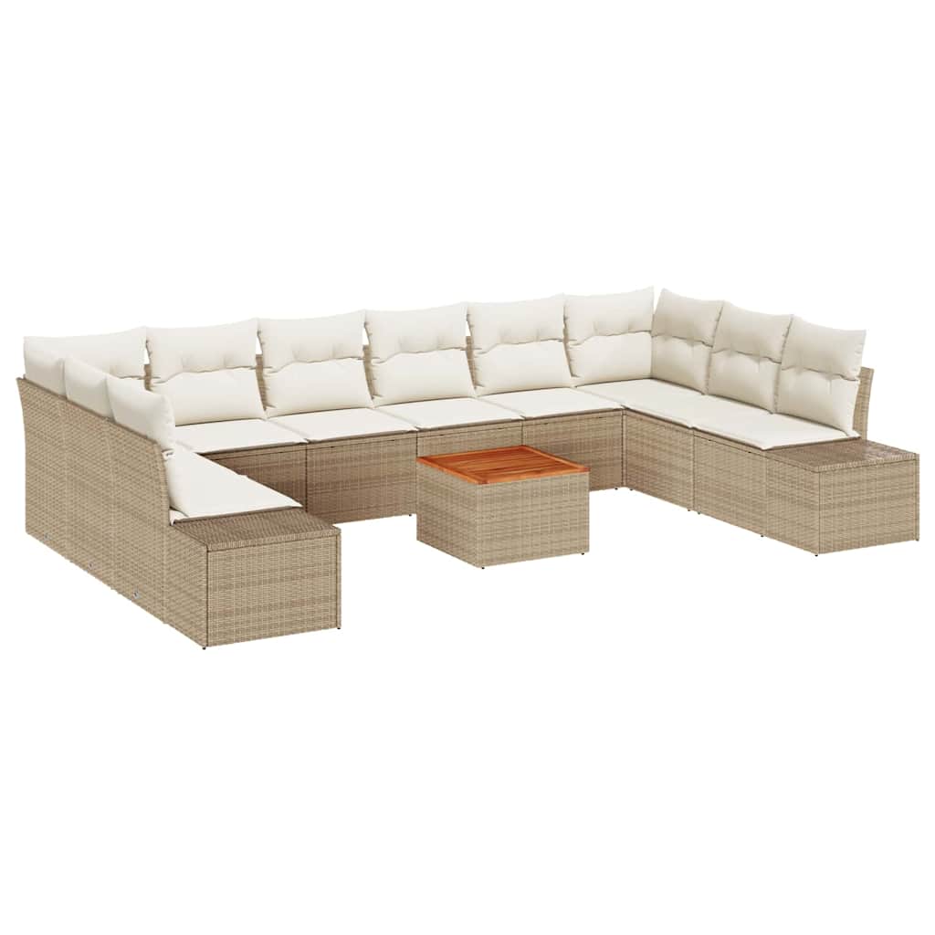 Tuin Sofa Set 11 pcs Beige en wit