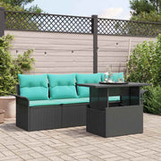 Tuinset poly rotan 5-delig zwart