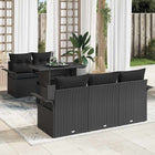 Tuinbankset poly rattan 6-delig zwart