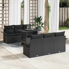 Garden Sofa Set with Cushion and Storage 7 pcs Black Poly Rattan