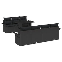 Tuin Sofa Set met kussen met opslag 8 pcs Zwart Poly Rattan