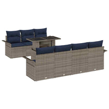 Tuin Sofa Set met kussen met opslag 8 pcs Grijs Poly Rattan