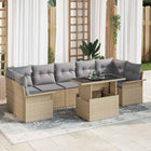 Garden Sofa Set with Cushions with Storage 8 pcs Beige Poly Rattan