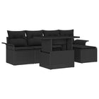 Tuinset poly riet 6-delig zwart
