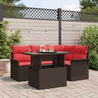 Tuinset poly rattan bruin modulair 5-delig