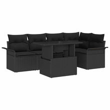 Tuin Sofa Set met kussen met opslag 6 pcs Zwart Poly Rattan