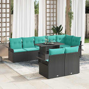 Loungeset 9-delig poly rattan zwart