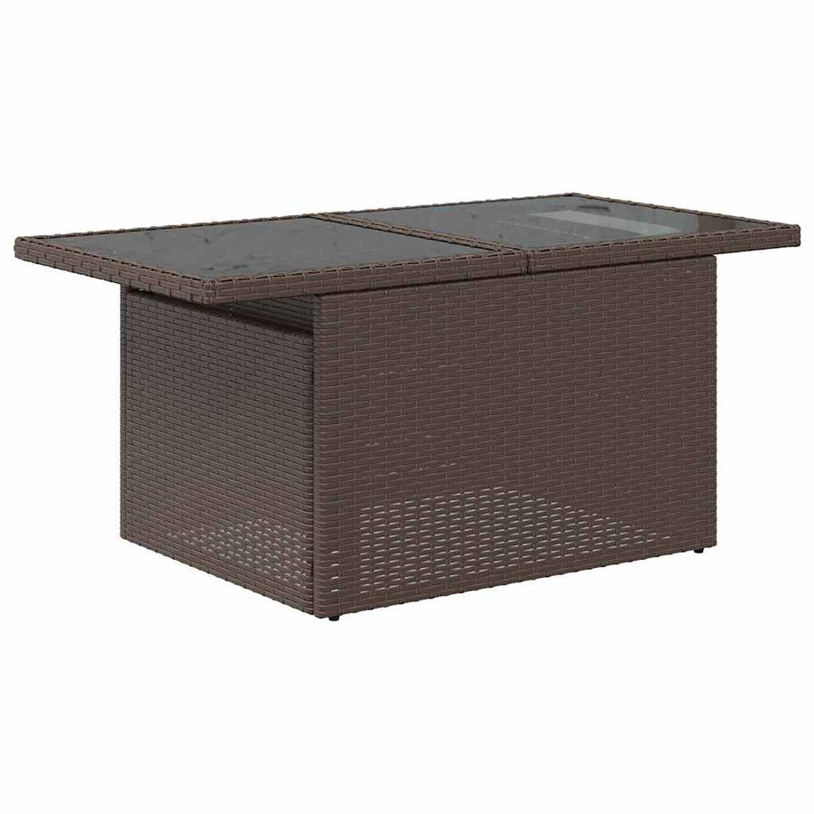 Tuin Sofa Set met kussen met opslag 8 pcs Bruin Poly Rattan