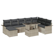Tuin Sofa Set met kussen met opslag 9 pcs Lichtgrijs