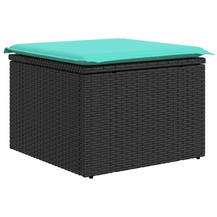 Tuin Sofa Set met kussen 9 pcs Zwart Poly Rattan