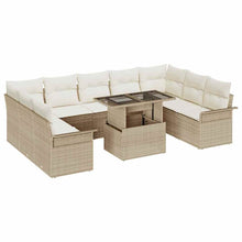 Tuin Sofa Set 10 st Beige Poly Rattan