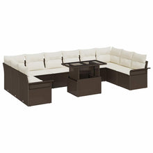 Tuin Sofa Set met kussen met kussen 11 pcs Bruin Poly Rattan
