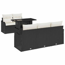 Tuin Sofa Set met kussen met kussen 6 pcs Zwart Poly Rattan