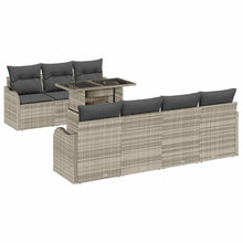 Tuin Sofa Set met kussen 8 pcs Lichtgrijs Poly Rattan