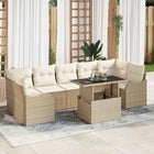Garden Sofa Set with Cushions with Storage 8 pcs Beige Poly Rattan
