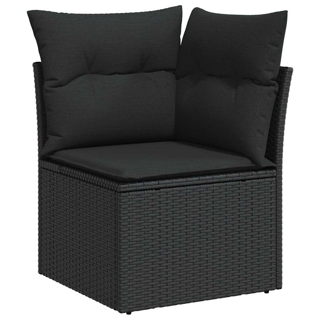 Tuin Sofa Set met kussen met opslag 8 pcs Zwart Poly riet