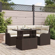 Tuinset poly rattan bruin 177,5x122,5x85 cm