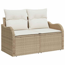 Tuin Sofa Set met kussen met kussen 9 pcs Beige Poly Rattan