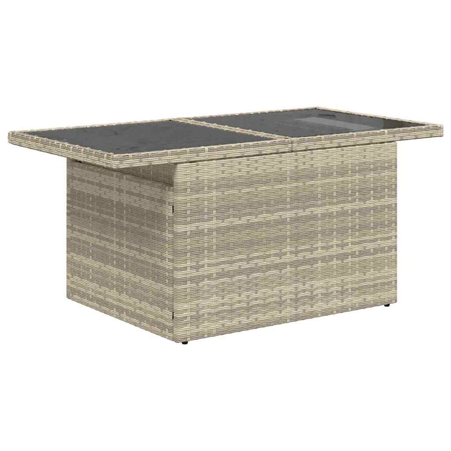 Tuin Sofa Set met kussen met opslag 8 pcs Lichtgrijs Poly riet
