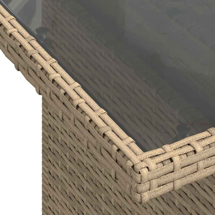 Tuin Sofa Set Met Kussen Met Opslag 9 Pcs Poly Riet beige en lichtgrijs