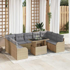 Garden Sofa Set with Cushions 10 pcs Beige Poly Rattan
