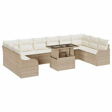 Tuin Sofa Set met kussen met kussen 11 pcs Beige Poly Rattan